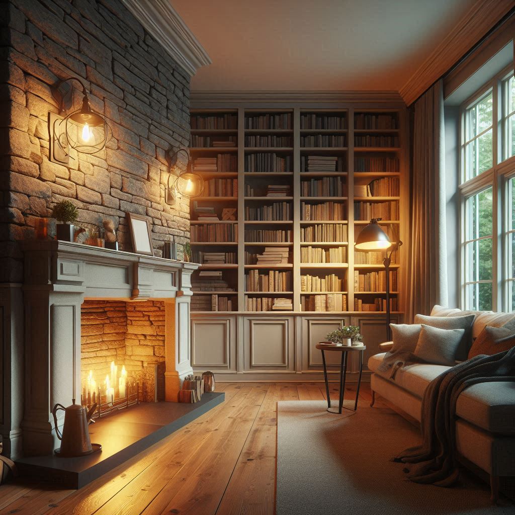 Fascinating Fireplace: Designing a Cozy Fireplace Scene with the Right Wall Lights.