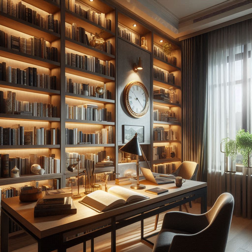 Luminated Library: Wall Lighting for Cozy Library Corners.