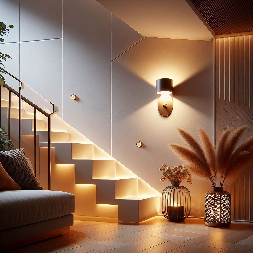 Unique Underside: Wall Lights for Stair Undersides.
